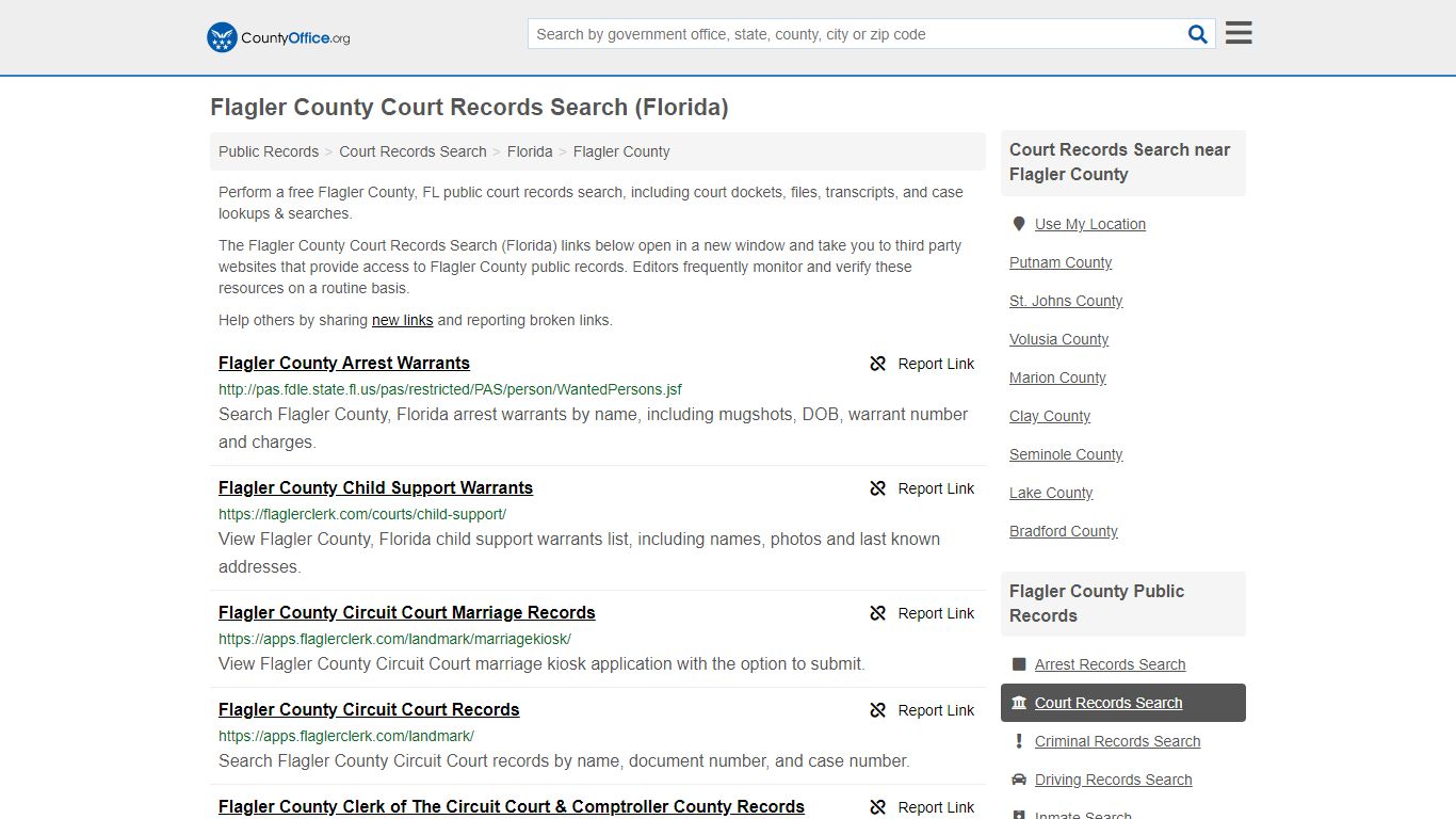 Court Records Search - Flagler County, FL (Adoptions ...