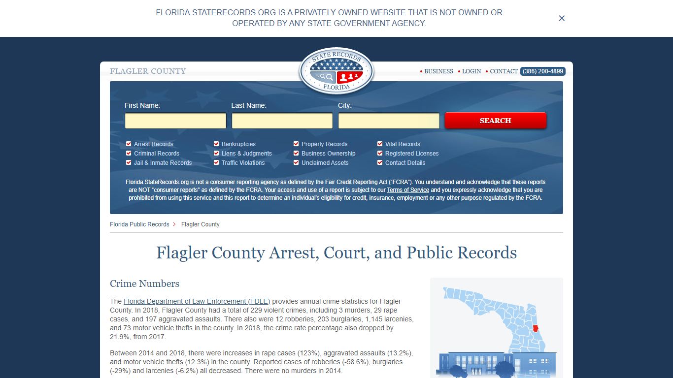 Flagler County Arrest, Court, and Public Records